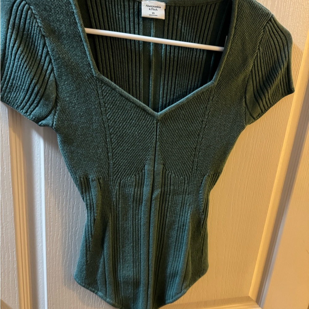 Abercrombie & Fitch Green Ribbed Sweater Bodysuit NWT